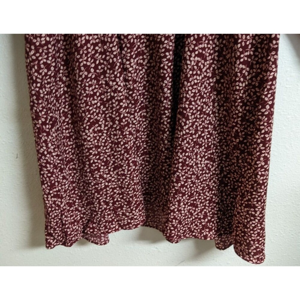 Draper James RSVP Ditsy Floral Burgundy/White Smocked Waist A-Line Dress 2X - Picture 6 of 16